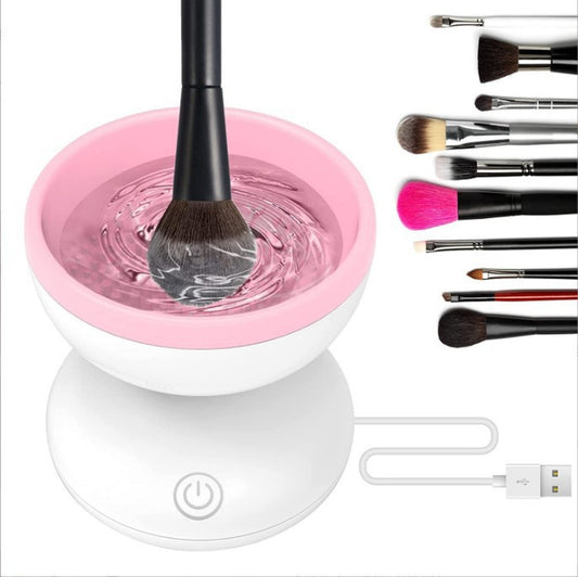 Electric Makeup Brush Cleaner Machine Portable Automatic USB Cosmetic Brush Cleaner Tools for All Size Beauty Makeup Brushes Set