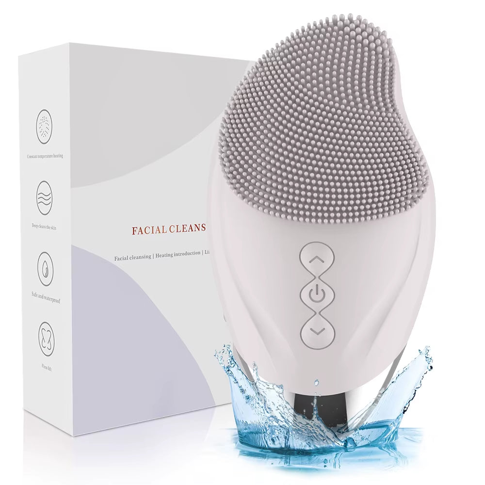 Electric Silicone Cleansing Brush USB Sonic Cleanser Waterproof High-Frequency Vibration Massager Skincare Device